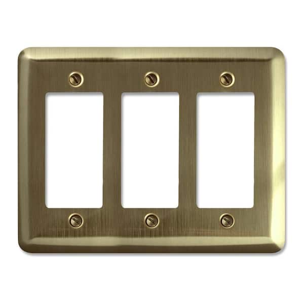 AMERELLE Brass 3-Gang Decorator/Rocker Wall Plate (1-Pack)