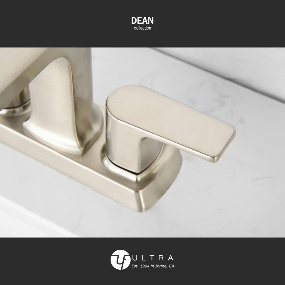 Dean Brushed Nickel Centerset 2-Handle Bathroom Faucet with Drain Assembly
