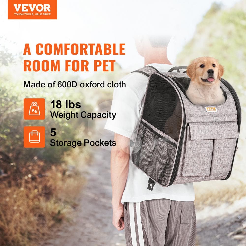 Large Gray Rolling Pet Carrier with Mesh Windows