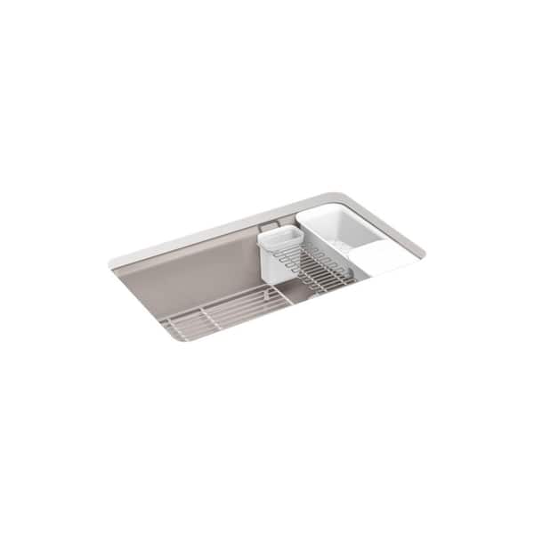 Riverby 33 in. Undermount Cast Iron Single-Bowl Workstation Kitchen Sink