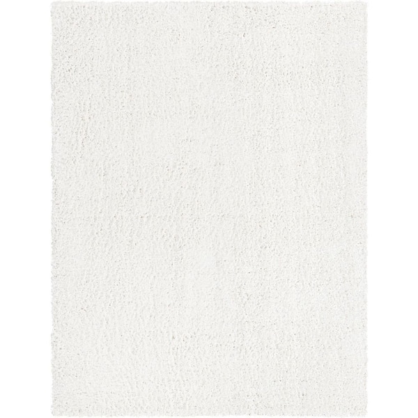Unique Loom Davos Shag White 8 ft. x 10 ft. Area Rug