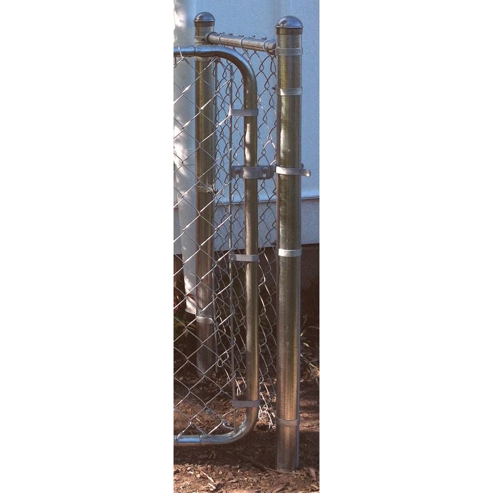 Adjustable Silver Chain Link Walk-Through Gate Kit, 4' x 6'