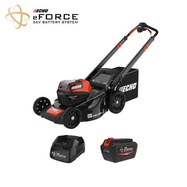 ECHO eFORCE 56V 21 in. Cordless Battery Walk Behind Self-Propelled Lawn Mower with 5.0Ah Battery and Charger