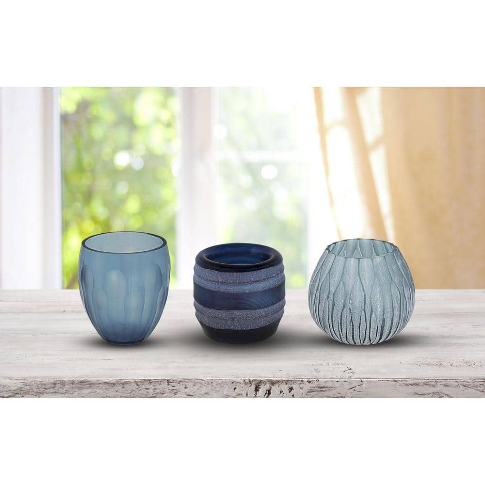 ASPEN Creative CORPORATION:Aspen Creative Corporation Blue Glass Votive Candle Holder