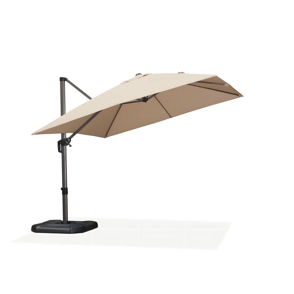9 ft. x 11.5 ft. Cantilever Patio Umbrella Bronze Colored Aluminum Offset 360° Rotation Umbrella in Beige, with Base price history on PriceWatchPro