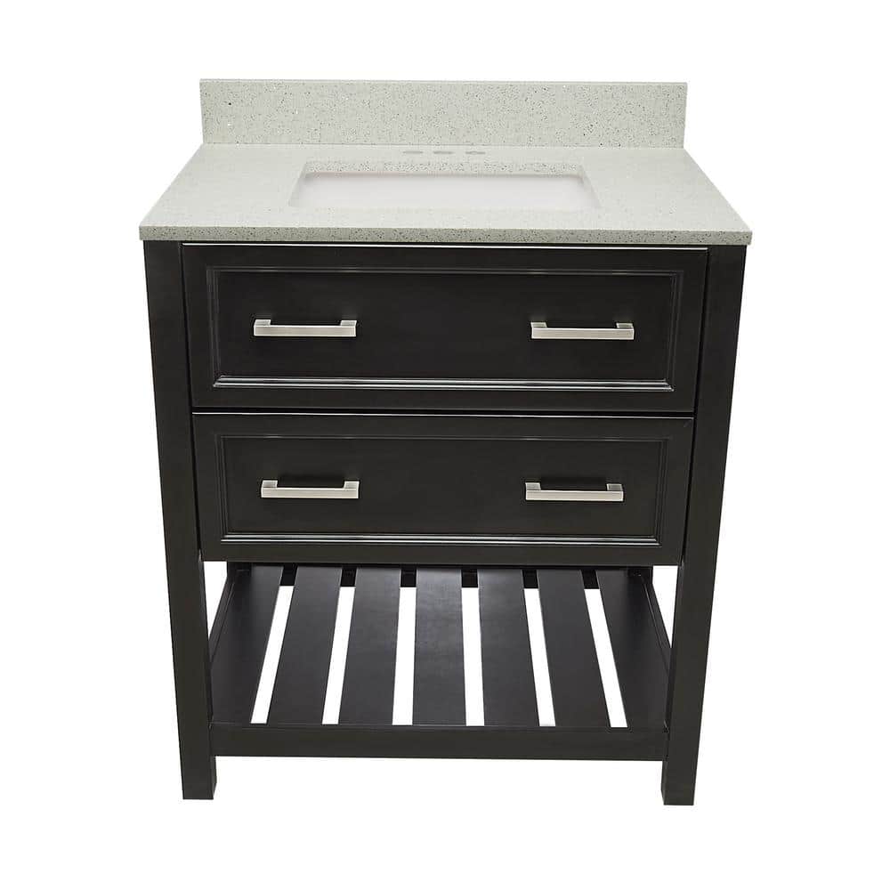 Tremblant 31 in. W x 22 in. D x 36 in. H Bath Vanity in Espresso with Quartz Stone Galaxy White Top with White Basin price history on PriceWatchPro