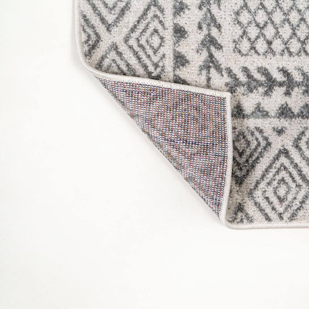 Athens Geometric Boho 5x8 Gray Synthetic Area Rug