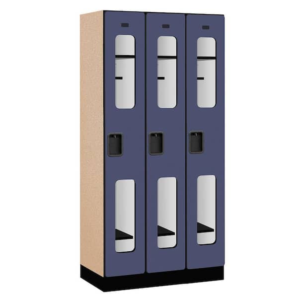 Salsbury Industries S-31000 Series 36 in. W x 76 in. H x 18 in. D Single Tier See-Through Designer Wood Locker in Blue