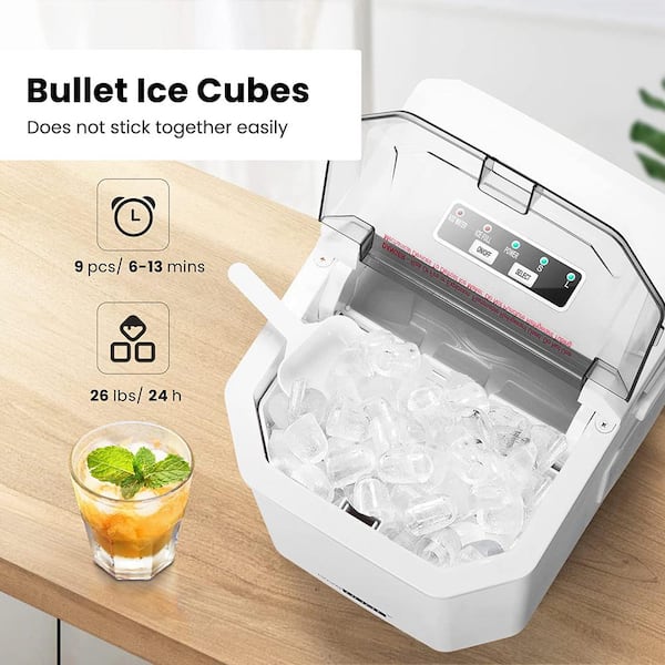 VIVOHOME Electric Portable Compact Countertop Automatic Ice Cube Maker Machine 26lbs/day Black