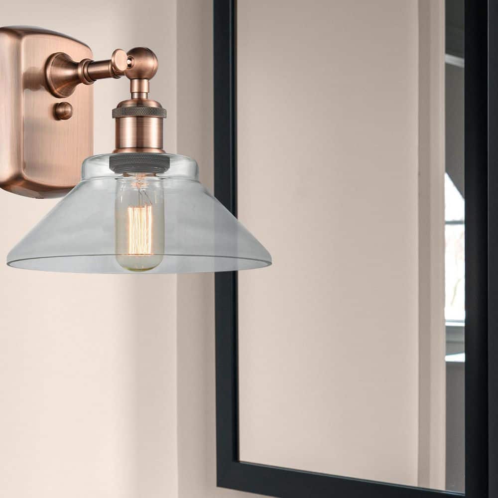 Orwell 1-Light Antique Copper Wall Sconce with Clear Glass Shade price history on PriceWatchPro