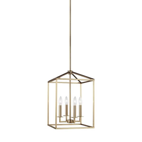 Generation Lighting Perryton Small 12.25 in. 4-Light Satin Brass Modern Transitional Candlestick Hanging Pendant