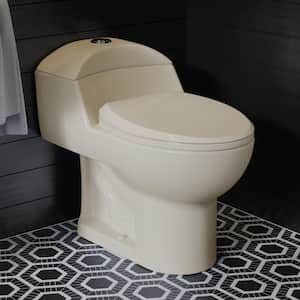 Chateau 1-Piece 1.1/1.6 GPF Dual Flush Elongated Toilet in Biqsue