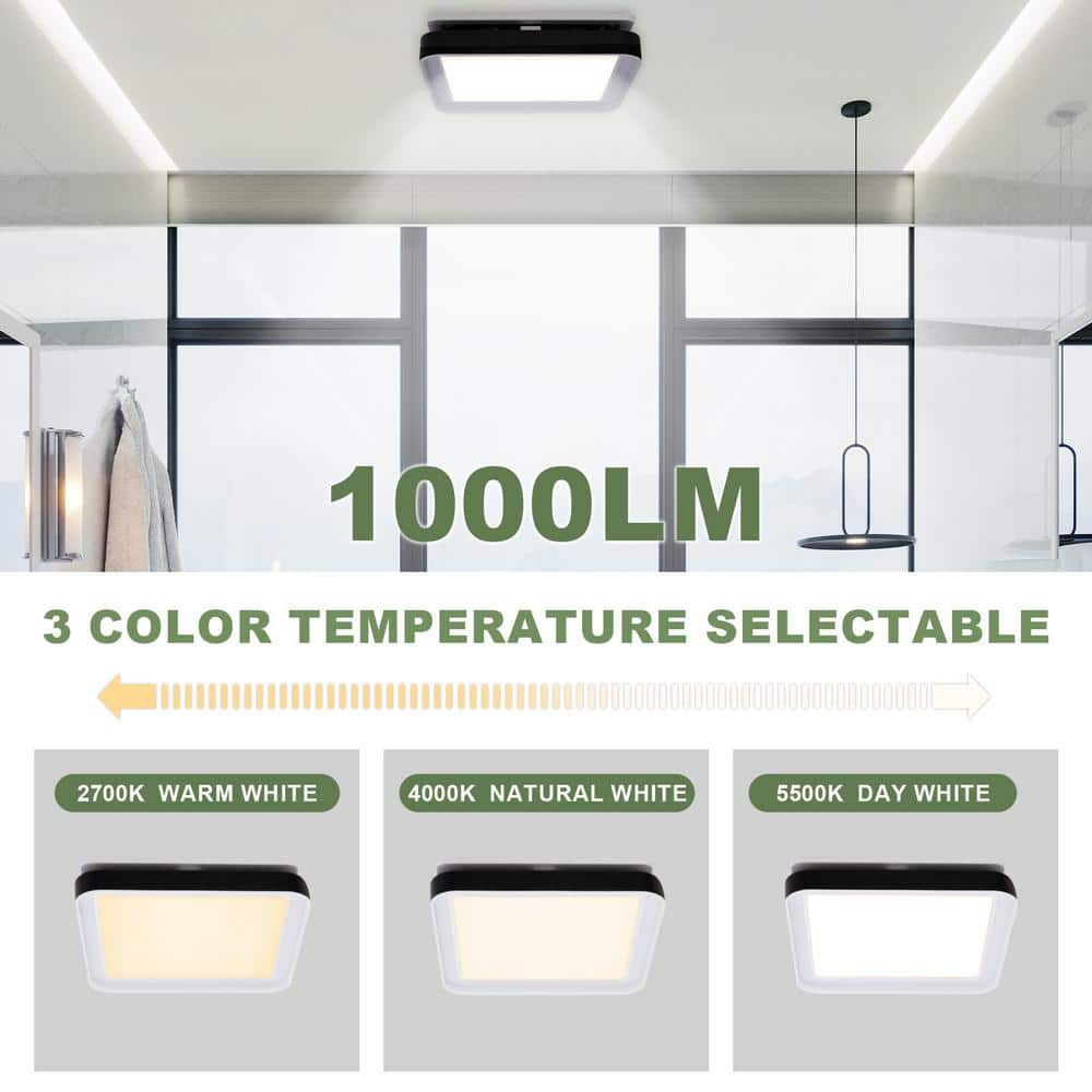 Matte Black 100 CFM Bathroom Exhaust Fan with LED Light