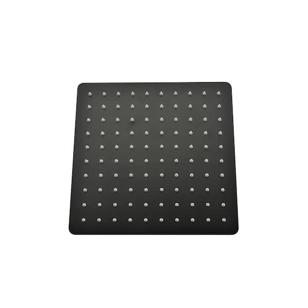 Flynama 1-Spray Patterns 1.8 GPM 10 in. Wall Mount Rain Fixed Shower Head in Matte Black