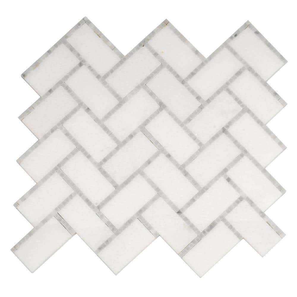 Athens 9.8 in. x 10.8 in. Polished Thassos White Bianco Carrara Marble Floor and Wall Tile (3.68 sq. ft./case) 5-Pack price history on PriceWatchPro