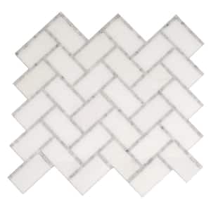 Athens White 9.8 x 10.8 Polished Marble Floor and Wall Tile (3.68 sq. ft./Case) (5-Pack)