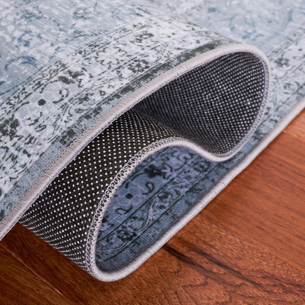 Tucson Green and Grey Non-Slip Washable Rectangular Rug