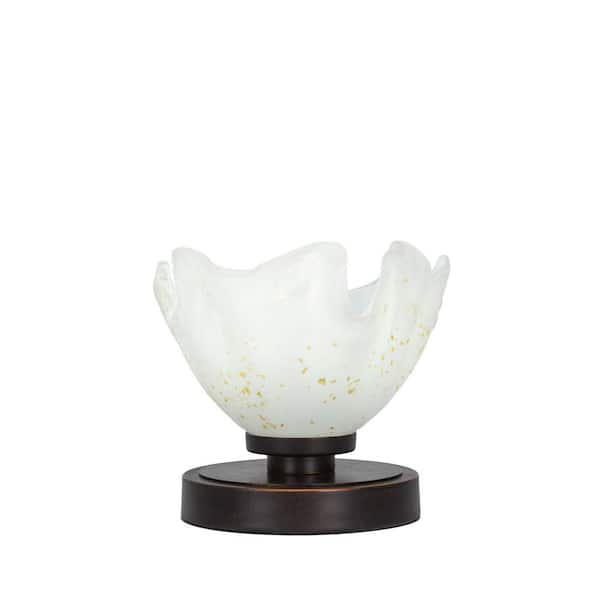 Unbranded Quincy 6.25 in. Dark Granite Accent Lamp with Glass Shade