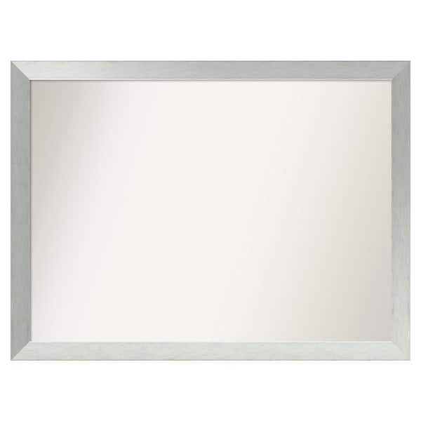 Amanti Art Brushed Sterling Silver 48 in. x 36 in. Custom Non-Beveled Wood Framed Bathroom Vanity Wall Mirror