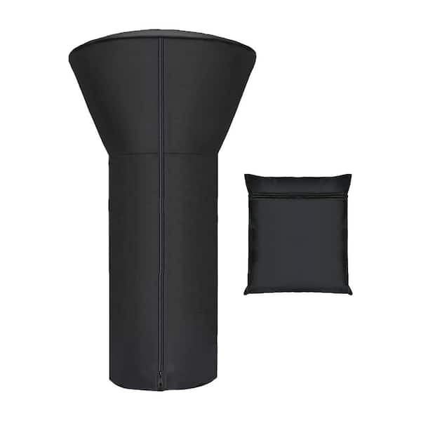 Misopily Waterproof 38 in. x 22 in. x 14.5 in. Black Tabletop Fabric Patio Heater Cover with Zipper and Storage Bag