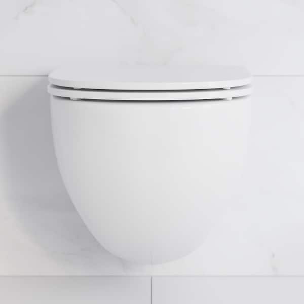 St. Tropez Wall Hung Toilet Bowl 0.8/1.28 GPF Dual Flush Elongated in White