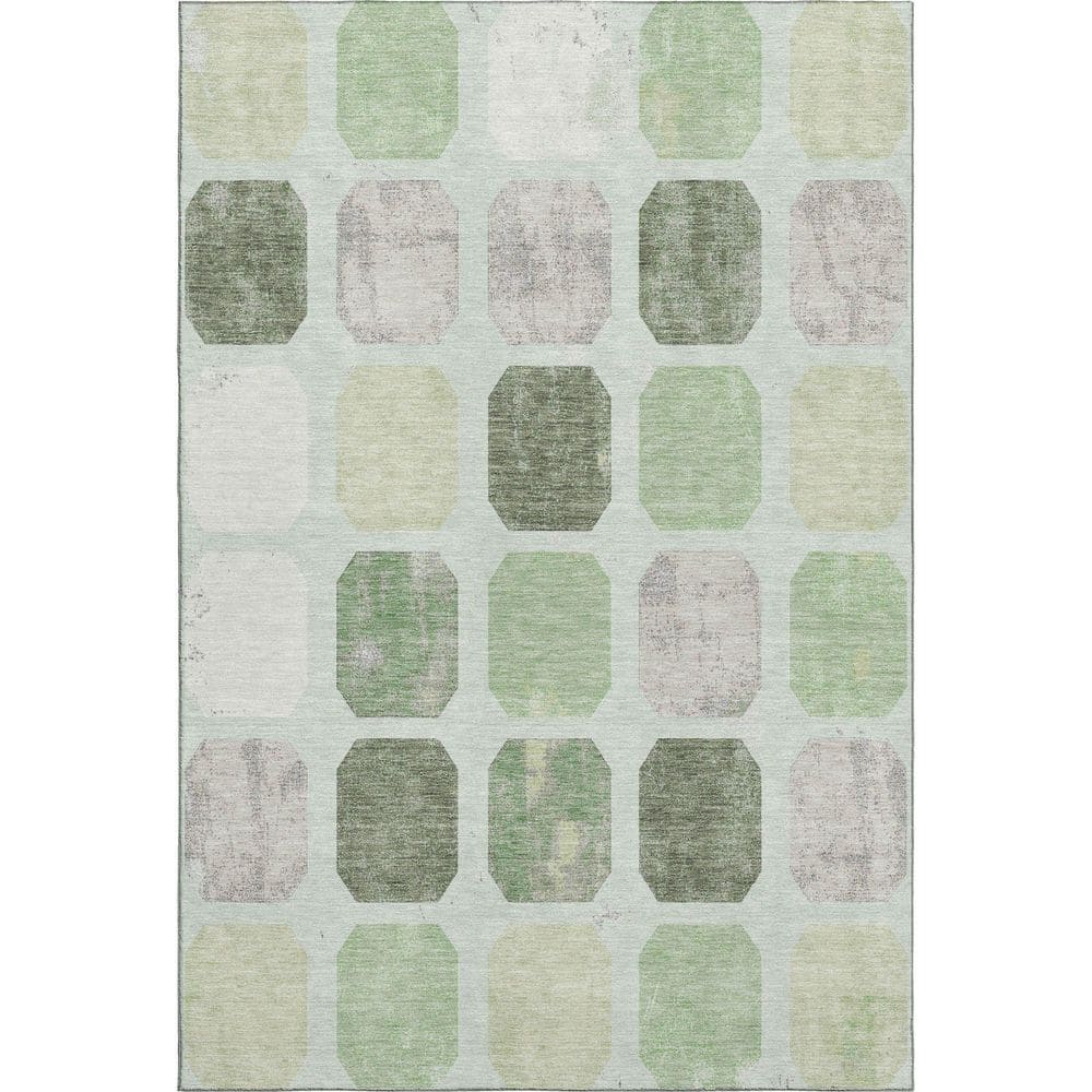 Mayfield Premium Machine Washable Abstract AMF1950 Aloe 9 ft. x 12 ft. Area Rug price history on PriceWatchPro