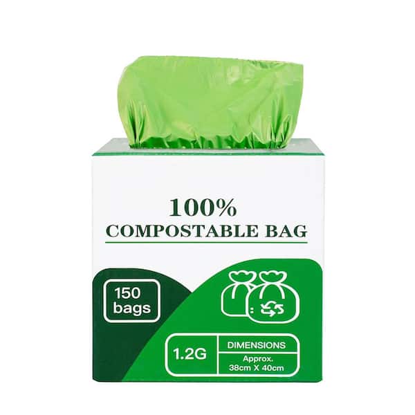Compostable Small Trash Bags 1.2 Gal. 150-Count Certified Compost Bags for Kitchen Food Scrap Waste