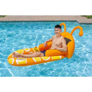 Waterbug Lounge Inflatable Swimming Pool Float, Orange, Large