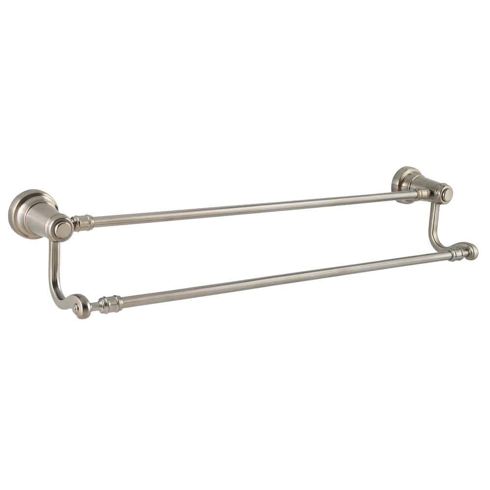 Pfister 24 in. Ashfield Wall Mounted Double Towel Bar in Brushed Nickel ...