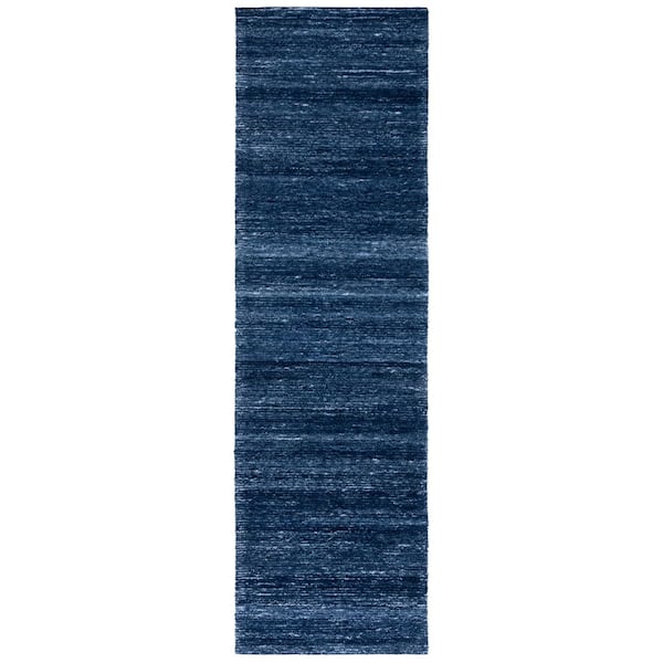 Mirage 2 ft. x 8 ft. Blue Gradient Striped Solid Runner Rug