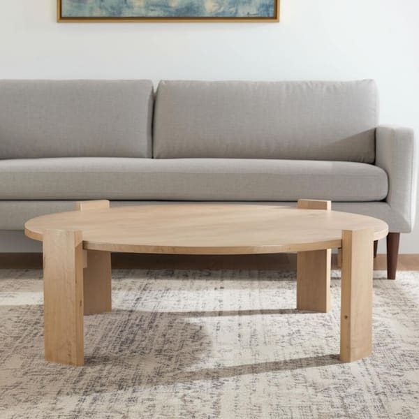48.00 in. Natural Oval Solid Wood Coffee Table
