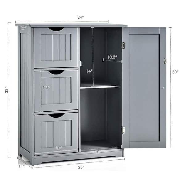 Cádiz 22in. Grey Linen Storage Cabinet for Bathroom and more