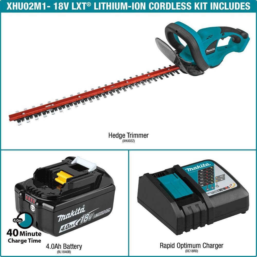 22 in. 18V LXT Lithium-Ion Cordless Hedge Trimmer Kit with Battery 4.0Ah and Charger - 1