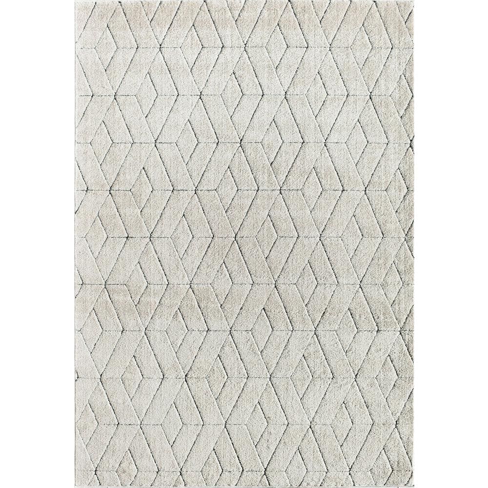 Cadence 5' x 7' Limestone Geometric Stain-Resistant Area Rug