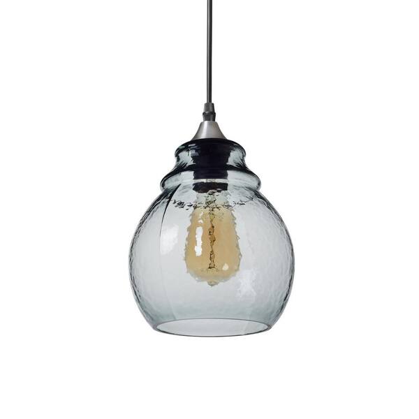 bell hammered glass pendant light