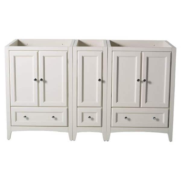 Fresca Oxford 60 in. Traditional Double Bathroom Vanity Cabinet in Antique White