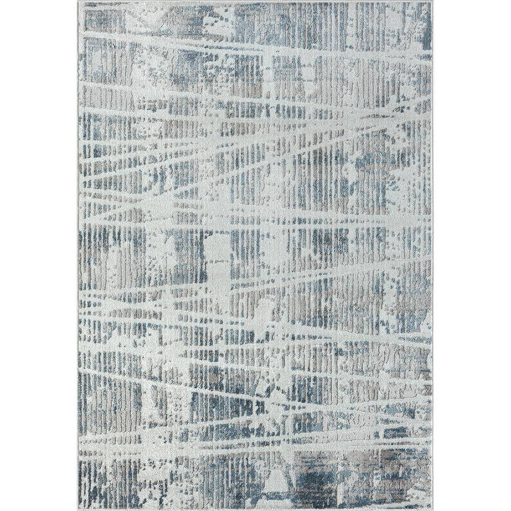 LR Home Cana Blue/Cream 5x7 ft. Abstract Modern Contemporary Synthetic