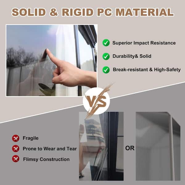 10 ft. x 12 ft. Hardtop Sunroom Gazebo Solarium with Galvanized Steel Double Roof and Solid PC Panel Walls