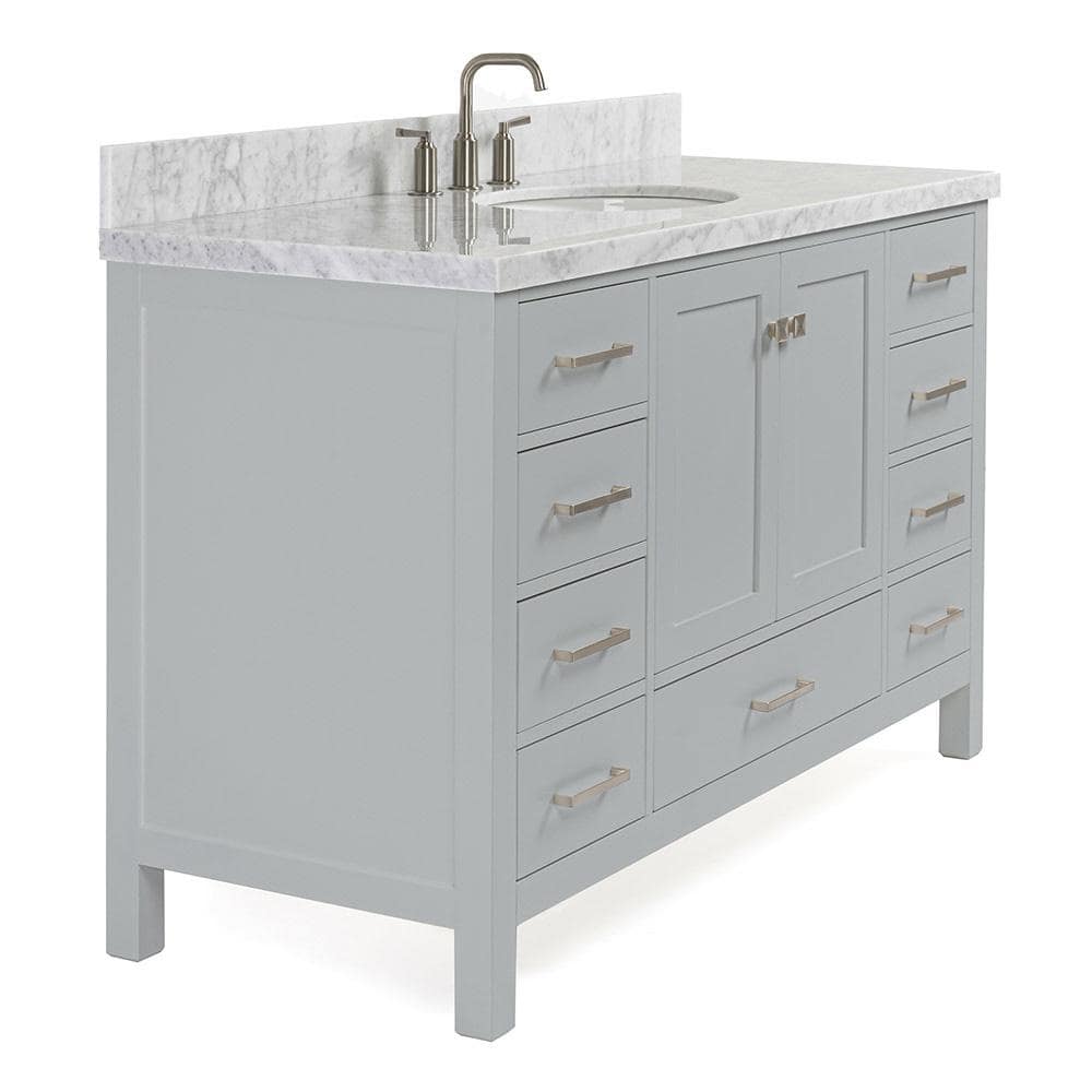 Cambridge 55" Gray Marble Single Basin Vanity Set