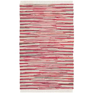 Rag Rug Red/Multi Doormat 3 ft. x 4 ft. Fleck Striped Area Rug