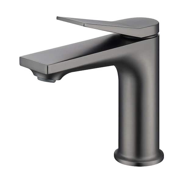 cobbe Single Handle Single Hole Bathroom Faucet in Gray