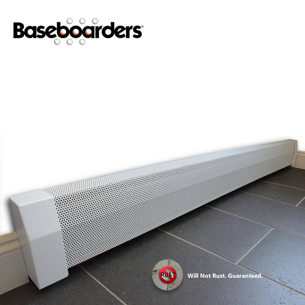 Premium White Galvanized Steel 4-ft Slip-On Baseboard Heater Cover