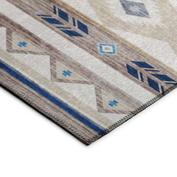 Sonora Ivory 8 ft. x 10 ft. Geometric Indoor/Outdoor Area Rug