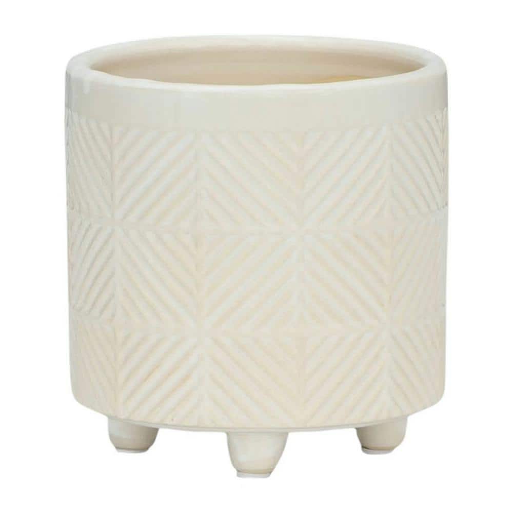 S/2- 6/8 in. Textured Planters, Shiny White, Ceramic.8 in.H price history on PriceWatchPro