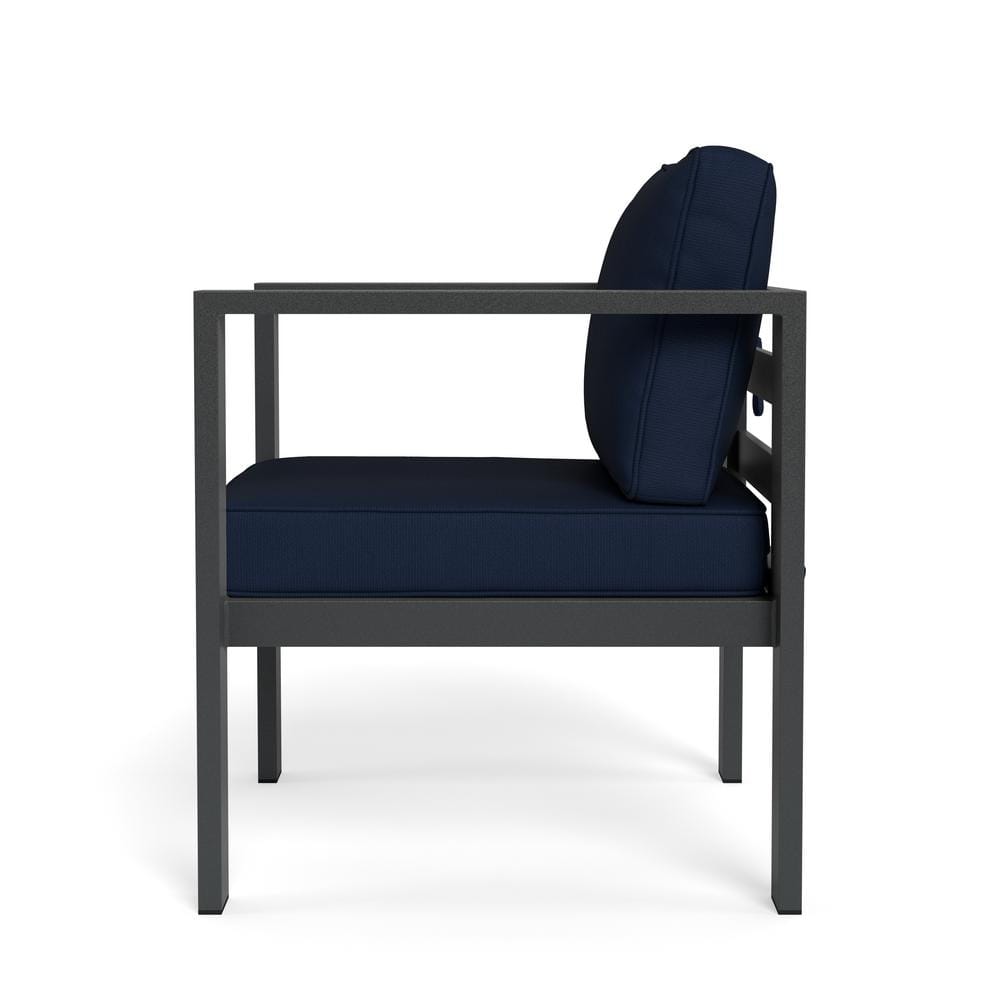 Lakeview Navy Cushioned Aluminum Outdoor Club Chair