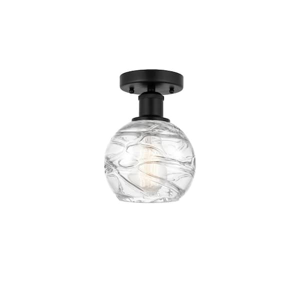 Innovations Athens Deco Swirl 6 in. 1-Light Matte Black, Clear Deco ...