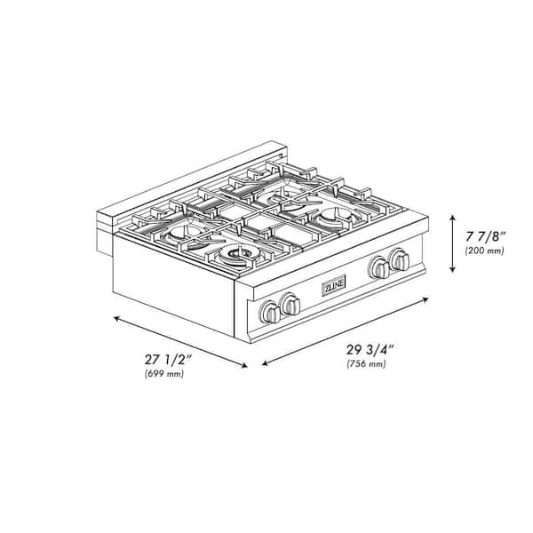 ZLINE Kitchen and Bath Autograph Edition 30 in. 4 Burner ZLINE Kitchen and Bath Autograph Edition 30 in. 4 Burner