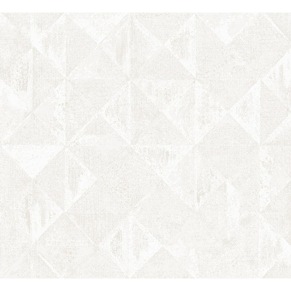 A-Street Prints White Demir Dove Distressed Geometric Wallpaper Sample ...