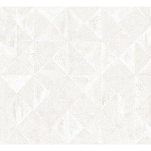 White Demir Dove Distressed Geometric Wallpaper Sample