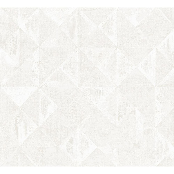 A-Street Prints White Demir Dove Distressed Geometric Wallpaper Sample